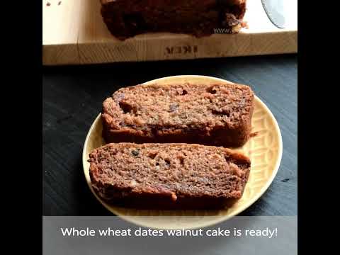 Sugarless Eggless Date & Walnut Cake for Toddlers and Kids