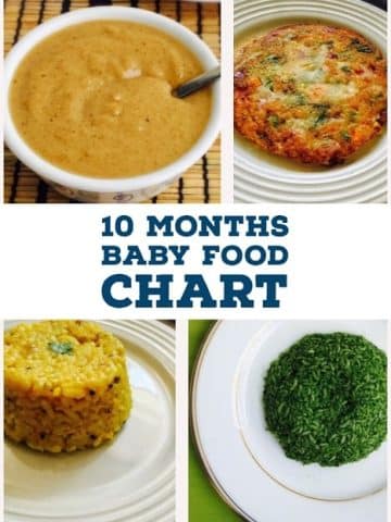 10 Months Baby Food Chart Title