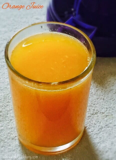 Orange Juice Recipe for Babies, Toddlers and Kids