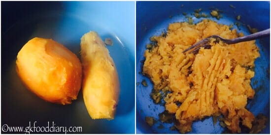 sweet potato halwa recipe step 2