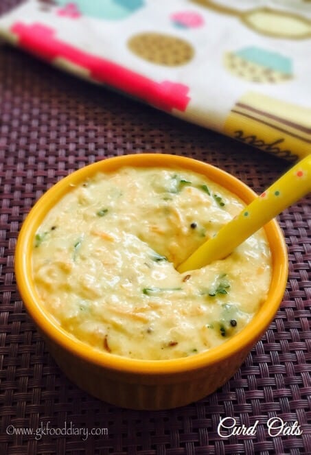 Curd Oats Recipe for Babies, Toddlers and Kids