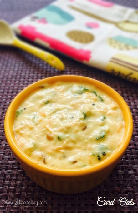 Curd Oats Recipe for Babies, Toddlers