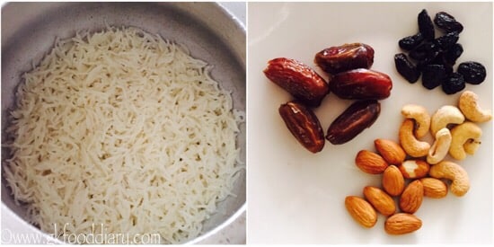 Dry Fruits Rice Recipe for Toddlers and Kids step 2