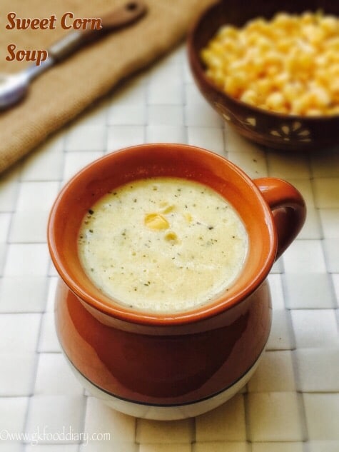 Sweet Corn Soup Recipe for Toddlers