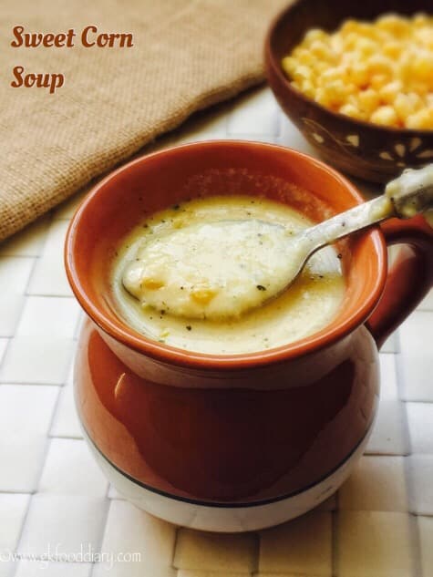 Sweet Corn Soup Recipe for Babies