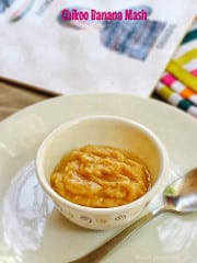 Chikoo banana mash for Babies