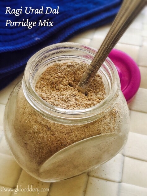Ragi Urad Dal Porridge Mix Recipe for Babies, Toddlers and Kids