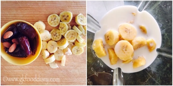Dates Banana Milkshake Recipe Step 1