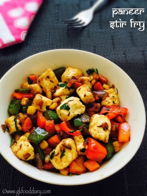 Paneer Stir Fry (with vegetables) Recipe Toddlers Kids