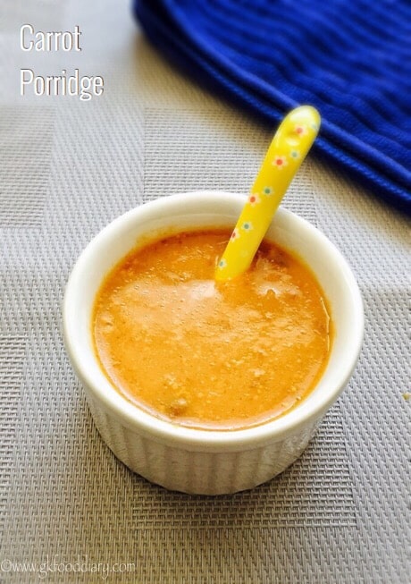 Carrot Porridge Recipe for Babies