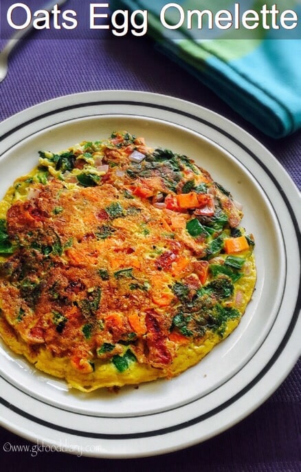 Oats Egg Omelette Recipe for Babies, Toddlers and Kids
