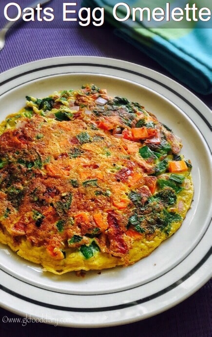 Oats Egg Omelette Recipe for Babies, Toddlers