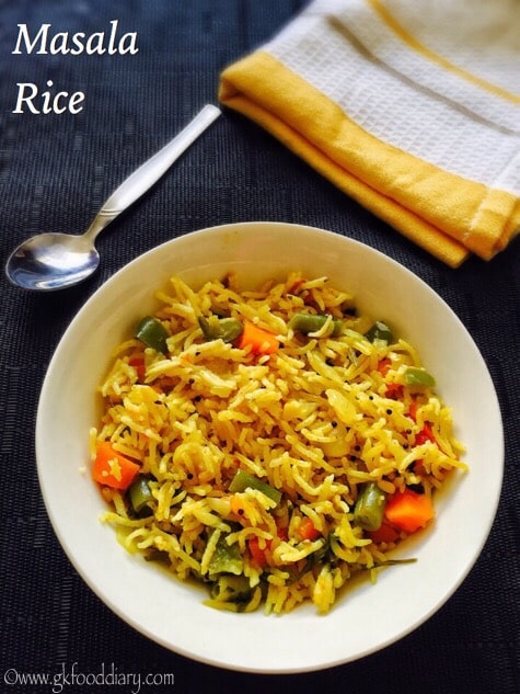 Masala Rice Recipe for Toddlers and Kids