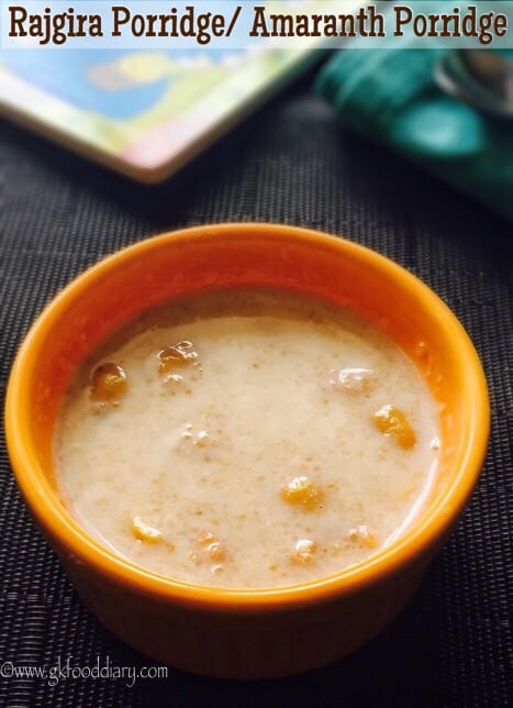 Rajgira Porridge Recipe for Babies, Toddlers and Kids