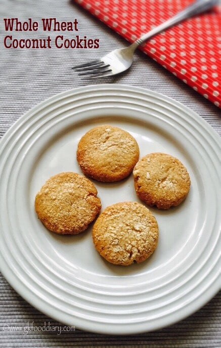 Whole Wheat Coconut Cookies Recipe for Toddlers and Kids