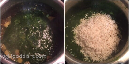 Spinach Rice Recipe for Babies Step 5