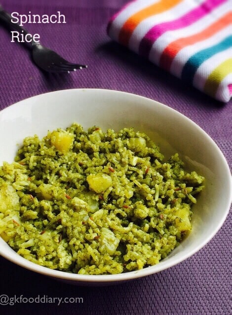 Spinach Rice for kids