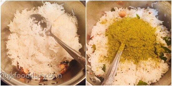 Curry Leaves Rice Recipe for Toddlers and Kids | Karuveppilai sadam recipe | Rice Varieties 7