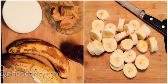 Peanut Butter Banana Smoothie Recipe Step 1