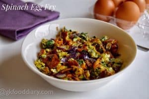 Spinach Egg Fry Recipe for Babies, Toddlers and Kids