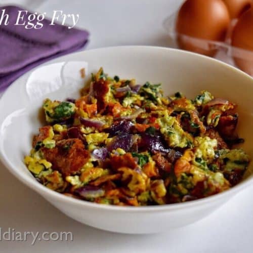 Spinach Egg Scramble Recipe for Babies, Toddlers and Kids