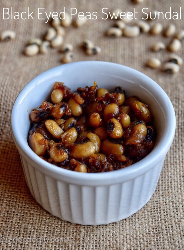 Black Eyed Peas Sweet Sundal Recipe for toddlers