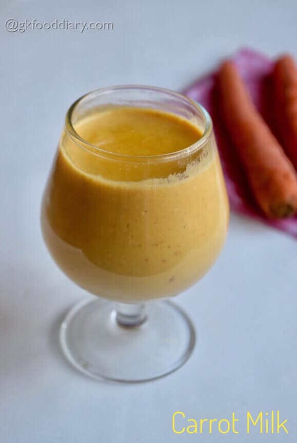 Carrot Milk for Toddlers and Kids