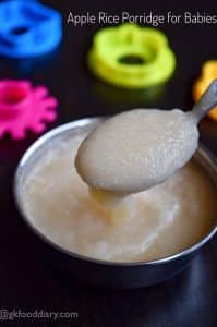 Apple Rice Porridge Recipe for Babies, Toddlers