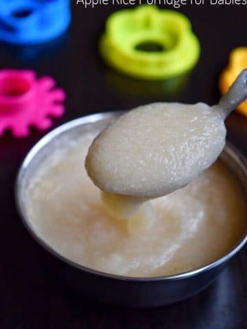 Apple Rice Porridge Recipe for Babies, Toddlers