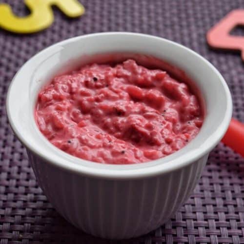 Beetroot Curd Rice Recipe for Babies, Toddlers and Kids