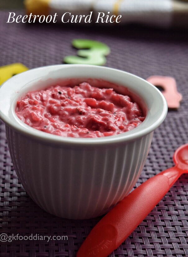 Beetroot Curd Rice Recipe for Babies