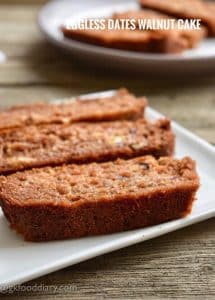Eggless Dates Walnut Cake Recipe for Toddlers and Kids