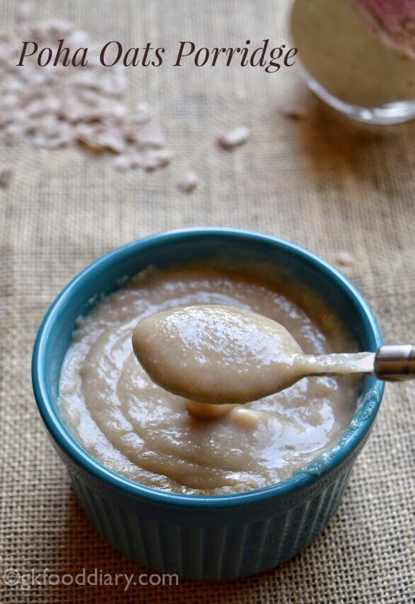 Poha Oats Porridge Recipe for Babies, Toddlers
