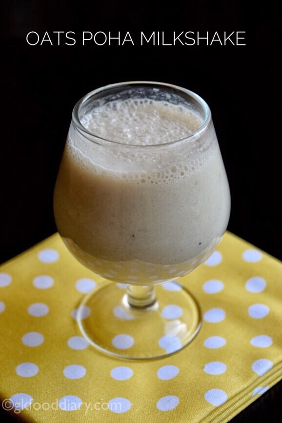 Poha Oats Milkshake Recipe for Toddlers and Kids