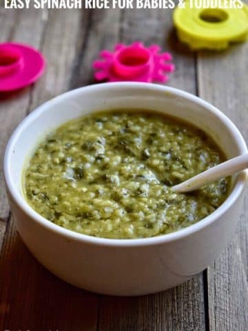 Easy Spinach khichdi for babies & Toddlers