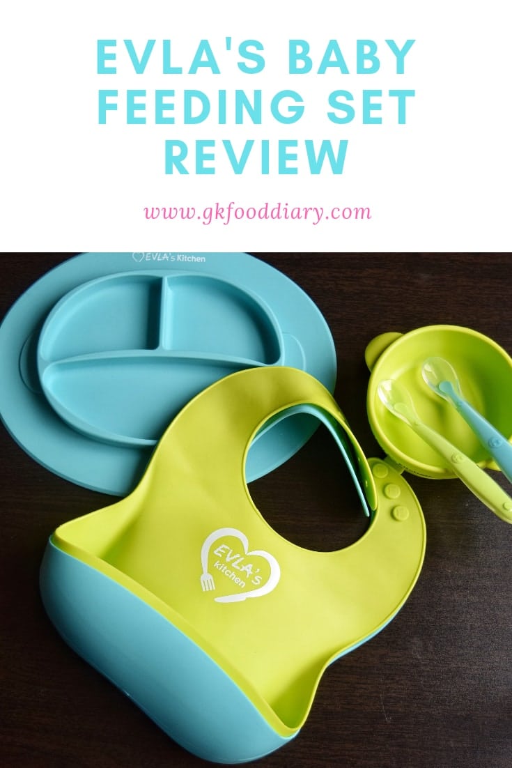 EVLA'S Baby Feeding Set | Silicone Bib Plates Bowls Spoons | Divided Plate Suction Bowl & Soft Spoon Aids Self Feeding | Adjustable