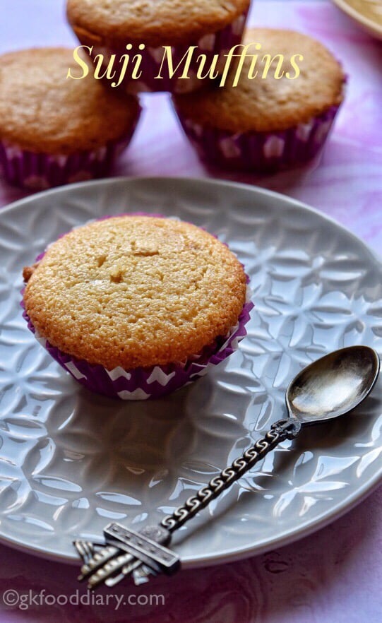 Suji Muffins or Semolina Cupcakes Recipe for Toddlers and Kids