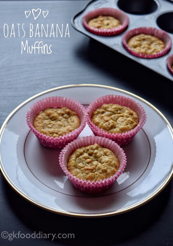 Oats Banana Cupcakes Recipe for Toddlers and Kids