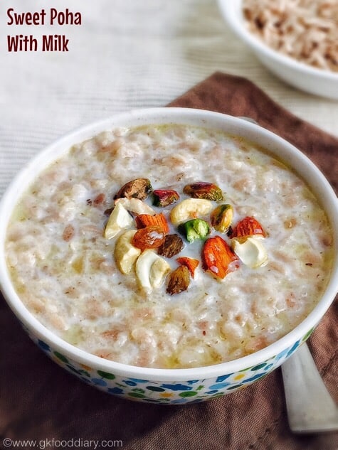 Sweet Poha with Milk