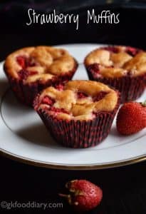 Whole Wheat Strawberry Muffins Recipe for Toddlers