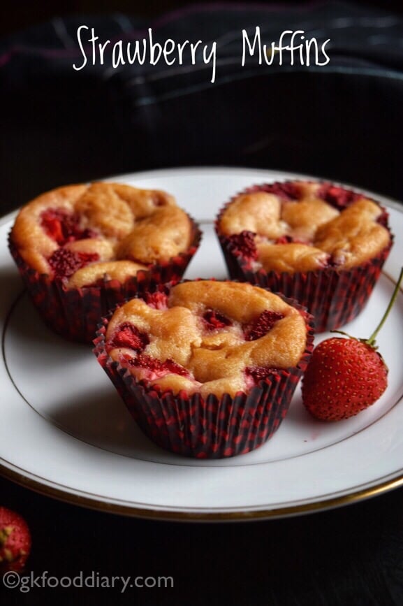 Whole Wheat Strawberry Muffins Recipe for Toddlers and Kids