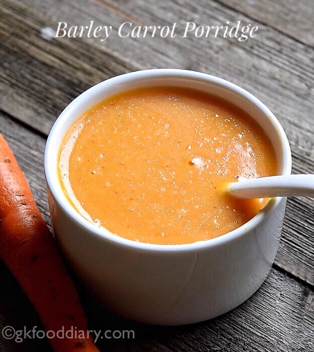 Barley Carrot Porridge Recipe for Babies Toddlers