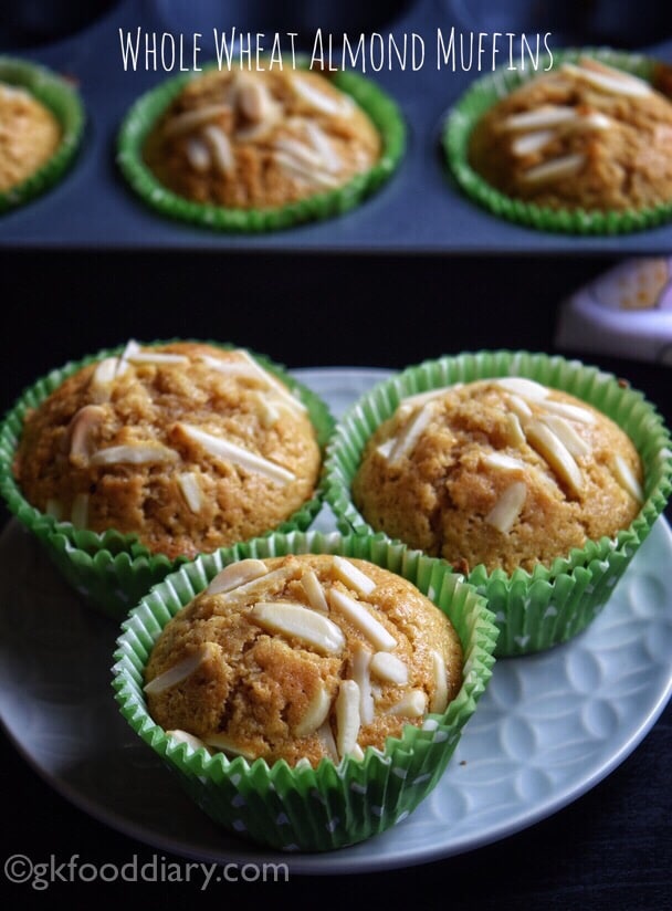 Whole Wheat Almond Muffins Recipe for Toddlers and Kids