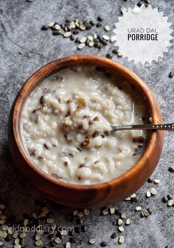Black Urad Dal Porridge Recipe (with Rice) for Babies, Toddlers and Kids