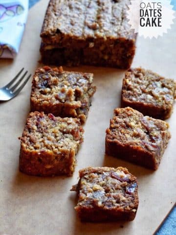 Eggless Dates Oats Cake Recipe for Toddlers
