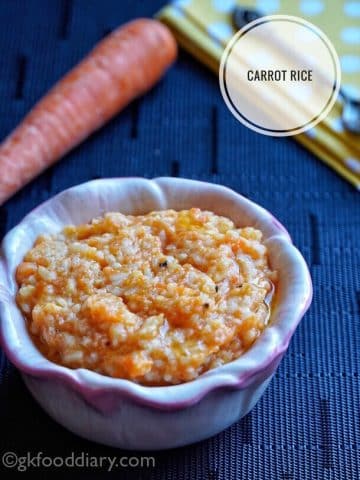 Carrot Rice Recipe for babies and Toddlers