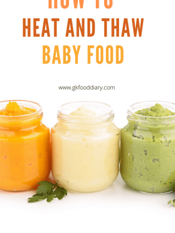 how to freeze and thaw baby food
