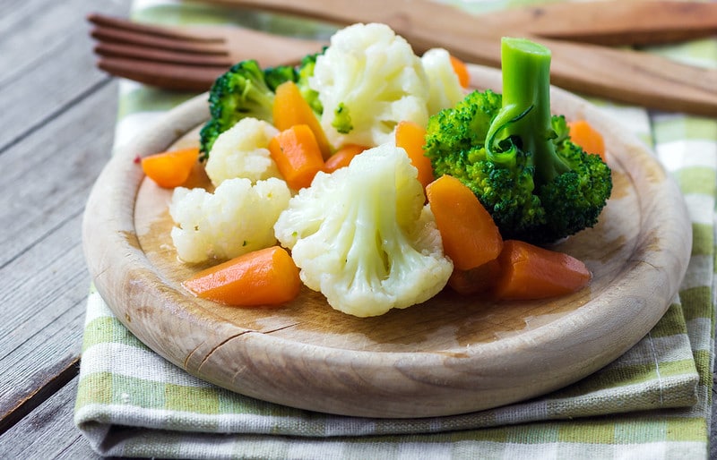 student lunches - vegetable steamed