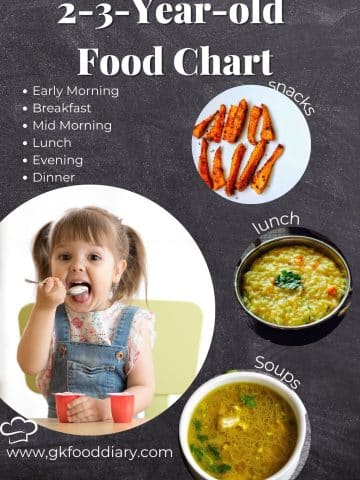 2 to 3 year old kid food chart