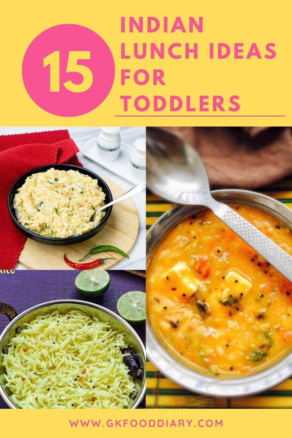 15 Indian Lunch ideas for Toddlers